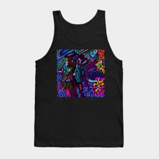 Intricate abstract expressionism with numbers dots Tank Top